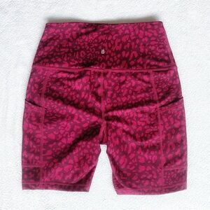 Pink Leopard Print Athletic Shorts
